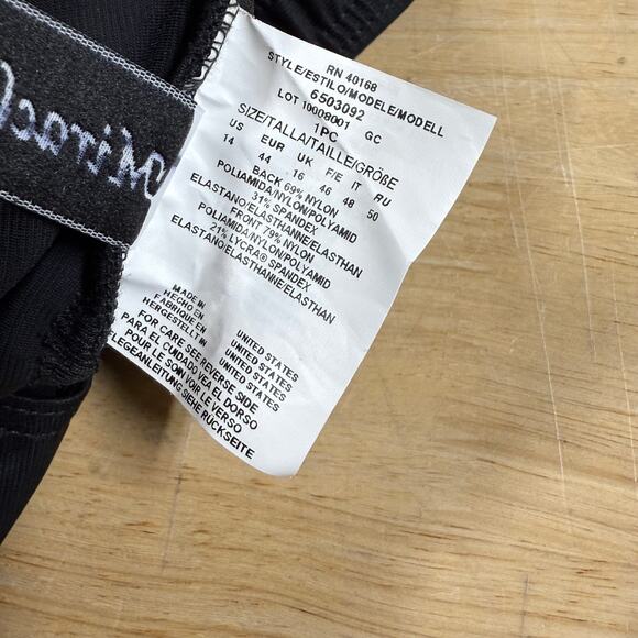 MIRACLESUIT NWT Black Palisades One Piece Swimsuit Size 14 Shirred Slimming - Picture 6 of 13